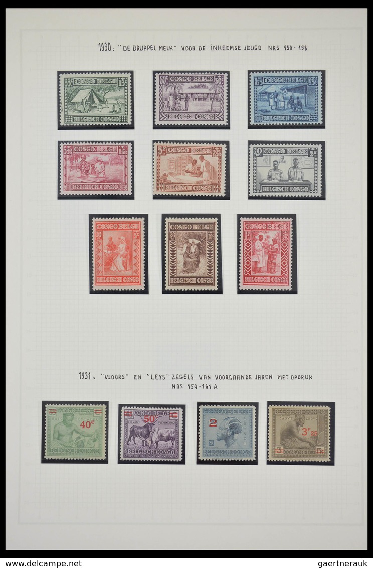 Belgisch-Kongo: 1886-1971: Well filled, MNH, mint hinged and used collection Belgian Congo 1886-1971