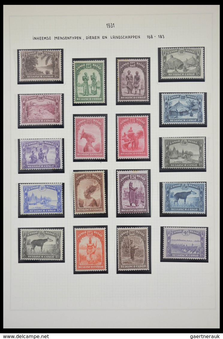 Belgisch-Kongo: 1886-1971: Well filled, MNH, mint hinged and used collection Belgian Congo 1886-1971