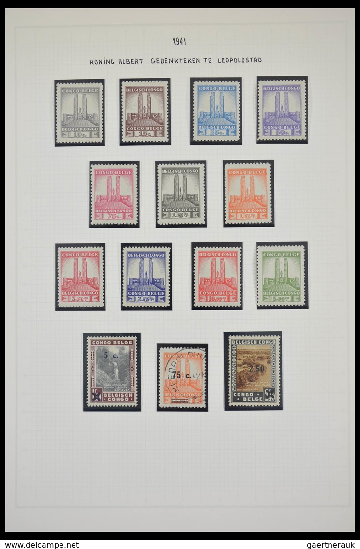 Belgisch-Kongo: 1886-1971: Well filled, MNH, mint hinged and used collection Belgian Congo 1886-1971