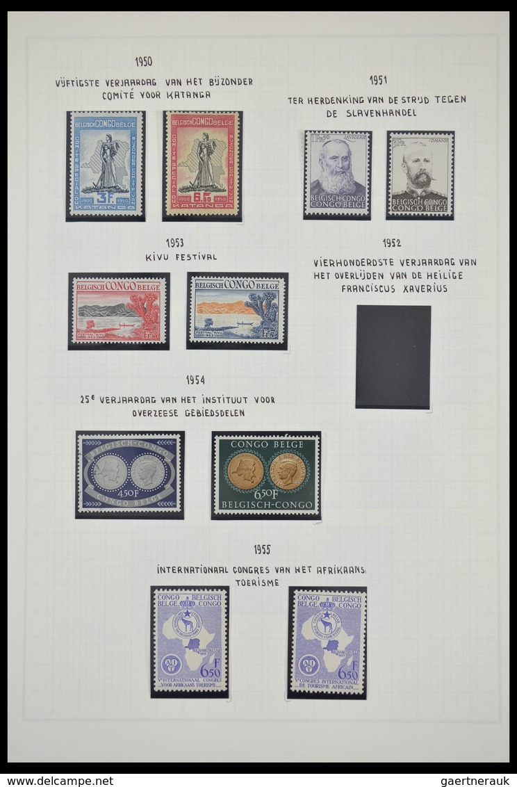 Belgisch-Kongo: 1886-1971: Well filled, MNH, mint hinged and used collection Belgian Congo 1886-1971