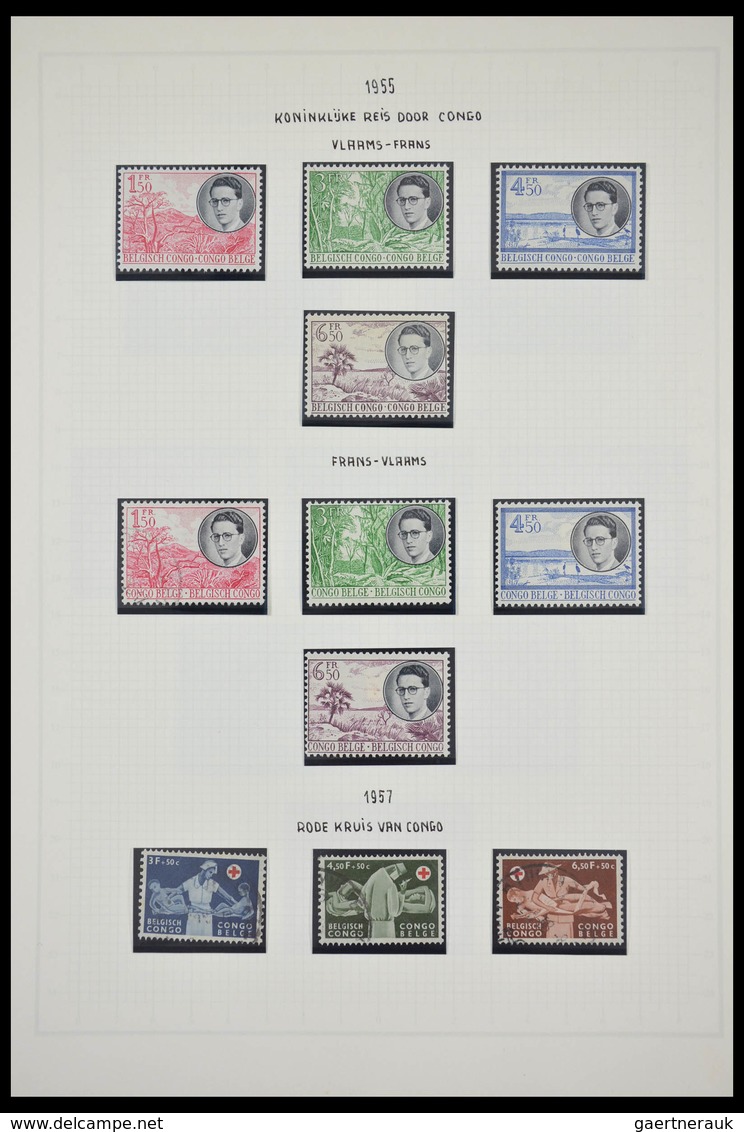 Belgisch-Kongo: 1886-1971: Well filled, MNH, mint hinged and used collection Belgian Congo 1886-1971