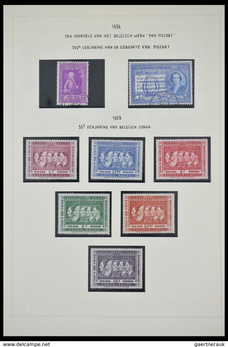 Belgisch-Kongo: 1886-1971: Well filled, MNH, mint hinged and used collection Belgian Congo 1886-1971