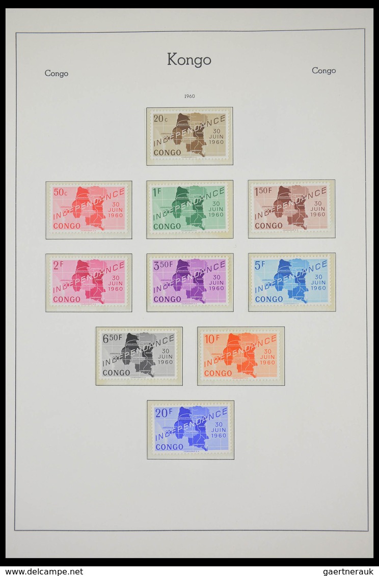 Belgisch-Kongo: 1886-1971: Well filled, MNH, mint hinged and used collection Belgian Congo 1886-1971