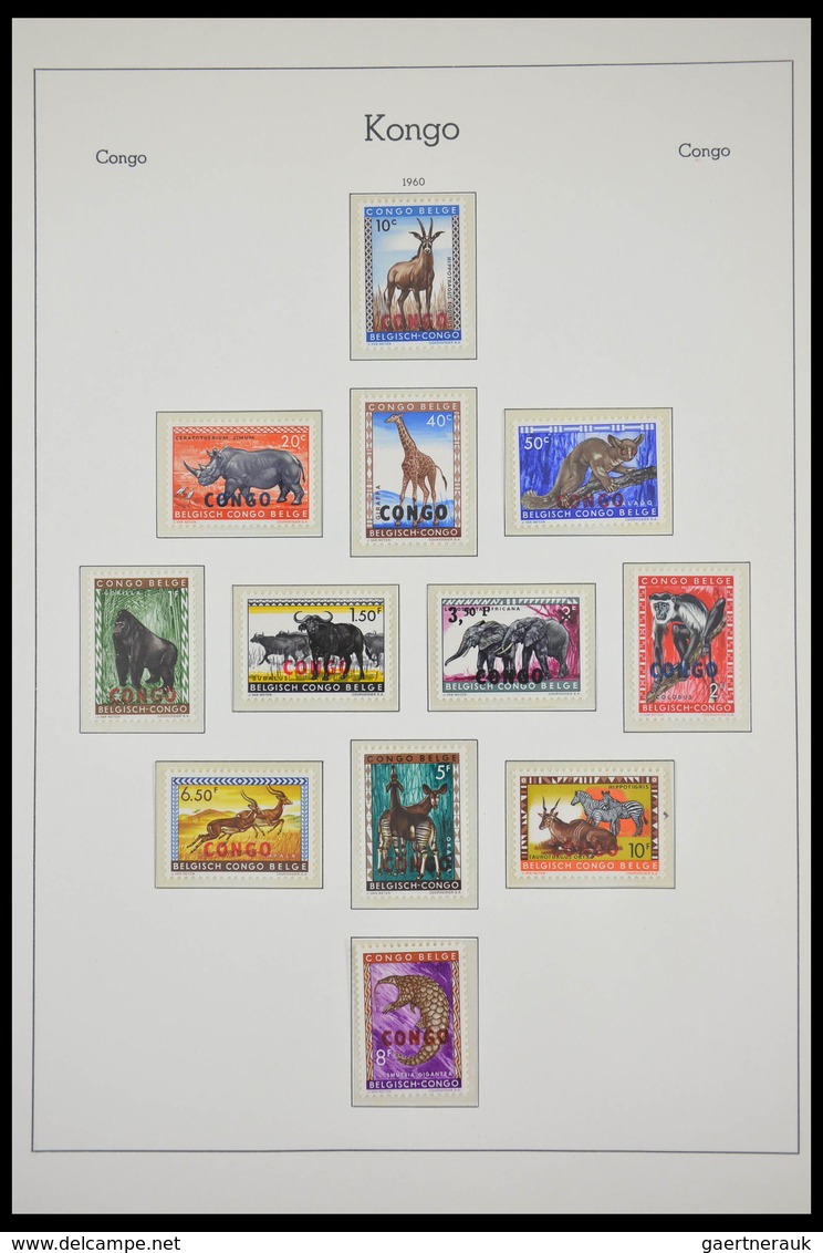 Belgisch-Kongo: 1886-1971: Well filled, MNH, mint hinged and used collection Belgian Congo 1886-1971