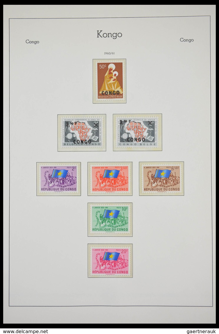 Belgisch-Kongo: 1886-1971: Well filled, MNH, mint hinged and used collection Belgian Congo 1886-1971