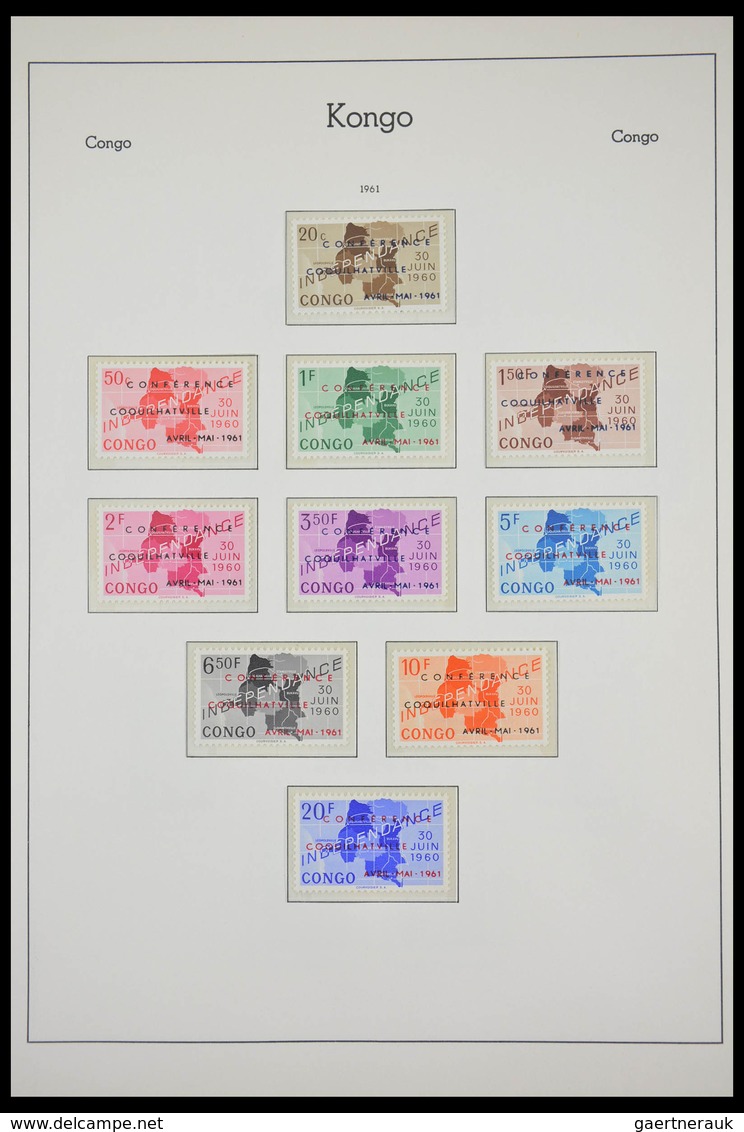 Belgisch-Kongo: 1886-1971: Well filled, MNH, mint hinged and used collection Belgian Congo 1886-1971