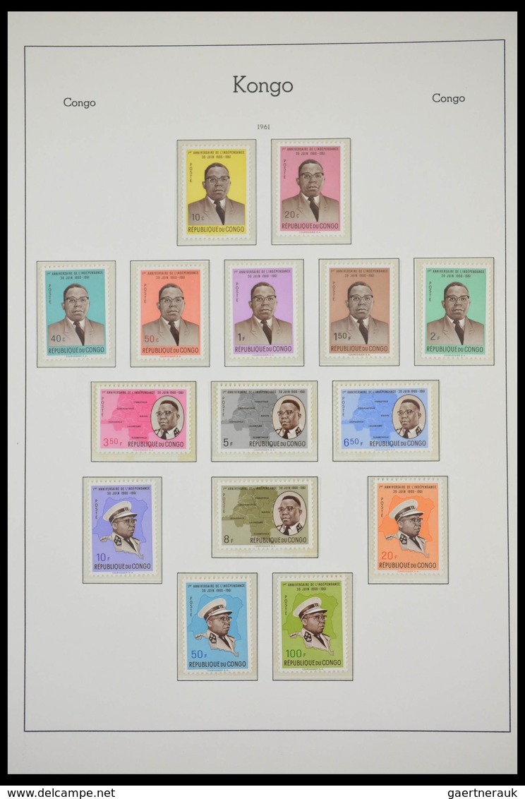 Belgisch-Kongo: 1886-1971: Well filled, MNH, mint hinged and used collection Belgian Congo 1886-1971