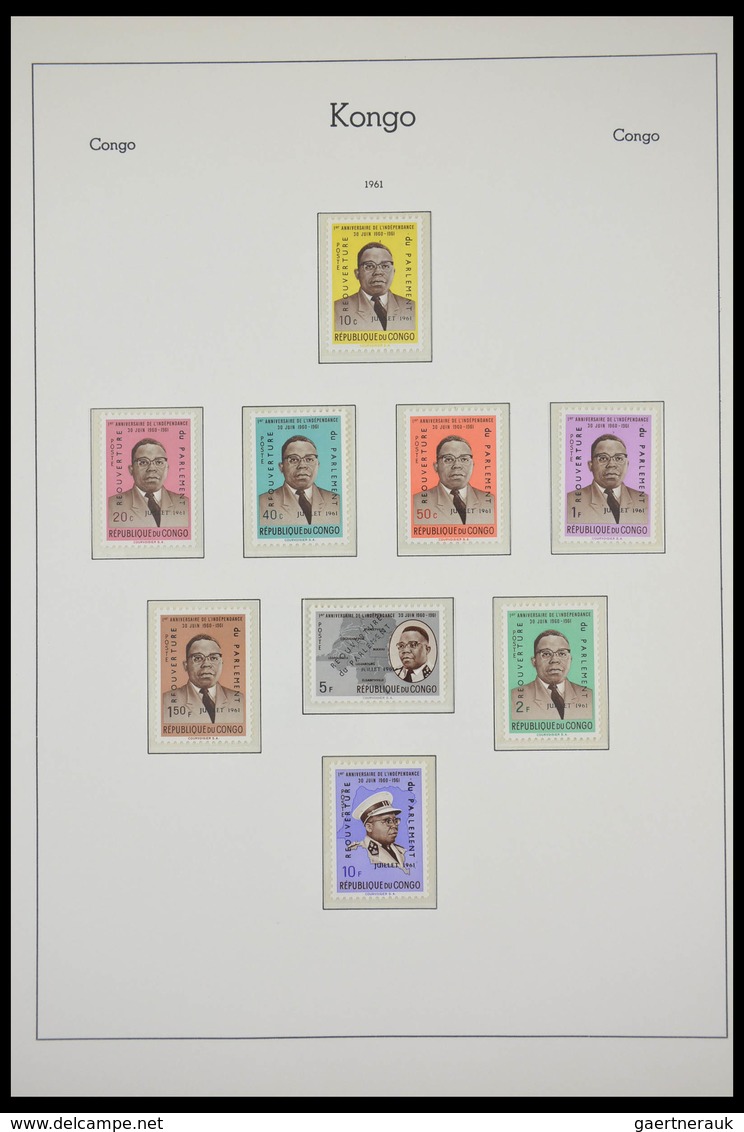 Belgisch-Kongo: 1886-1971: Well filled, MNH, mint hinged and used collection Belgian Congo 1886-1971