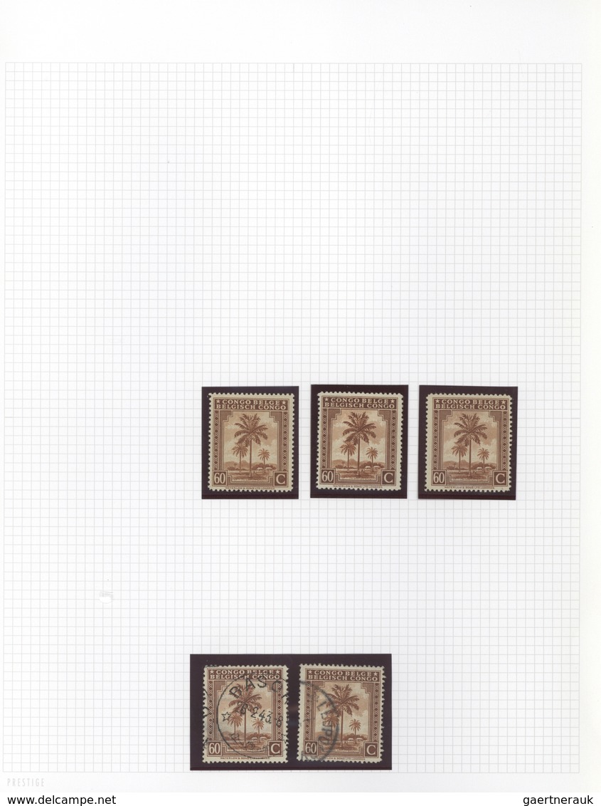 Belgisch-Kongo: 1942, Ausgabe Palmen, Palmiers, tolle Sammlung mit Einzelabzügen, Proben, Phasendruc
