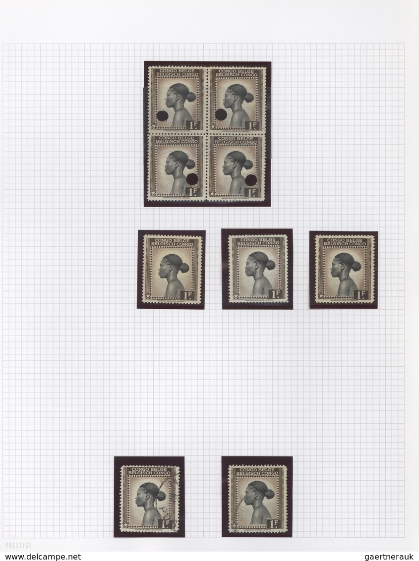 Belgisch-Kongo: 1942, Ausgabe Palmen, Palmiers, tolle Sammlung mit Einzelabzügen, Proben, Phasendruc