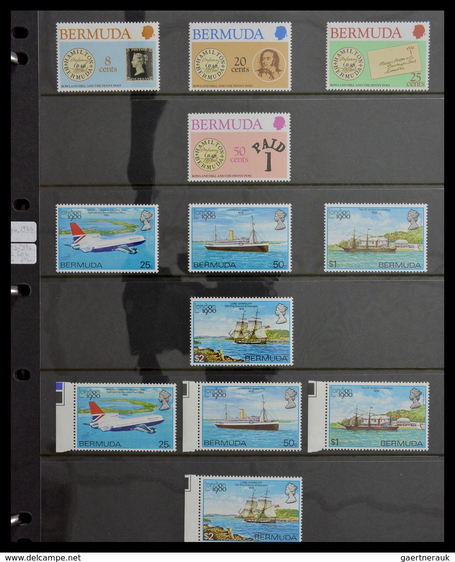 Bermuda-Inseln: 1865-2008: Very well filled, MNH, mint hinged and used collection Bermuda 1865-2008