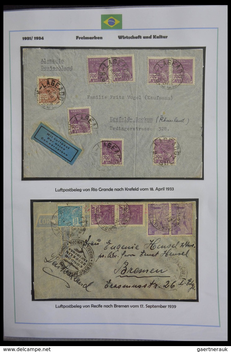 Brasilien: 1894-1964: Stunning and mouthwatering collection of mainly airmail covers, wonderful fres