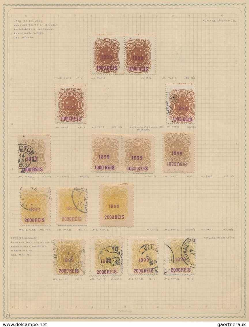 Brasilien - Besonderheiten: 1890-1910: Collection Of About 300 Definitives, Mint And Used, From 1890 - Sonstige & Ohne Zuordnung