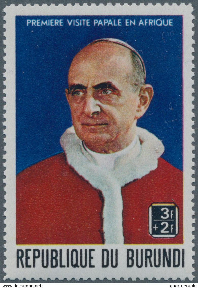 Burundi: 1969, First Visit Of Pope Paul VI. In Africa Complete Set Of Seven In A Lot With About 630 - Collections