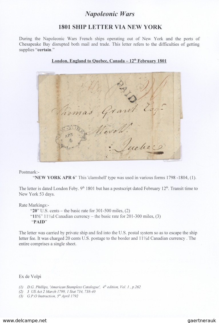 Canada - Vorphilatelie: 1801/1824, Interesting Collection Of 16 Transatlantic Letters From England/S - ...-1851 Vorphilatelie