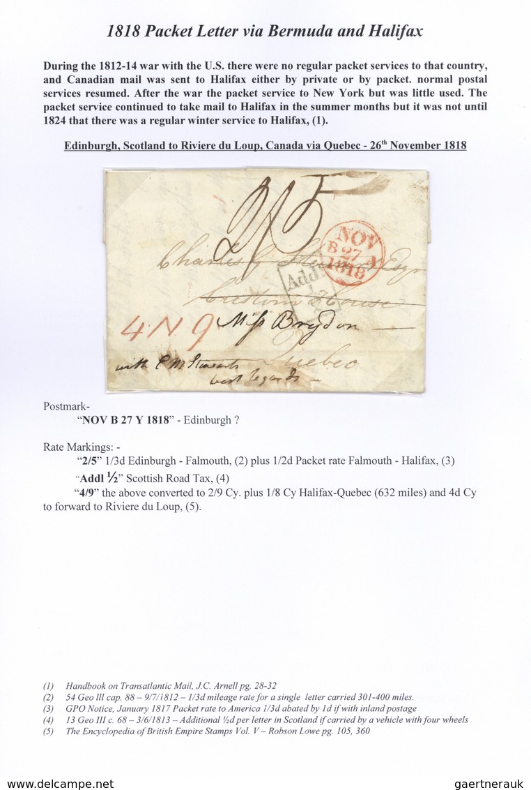 Canada - Vorphilatelie: 1801/1824, Interesting Collection Of 16 Transatlantic Letters From England/S - ...-1851 Vorphilatelie