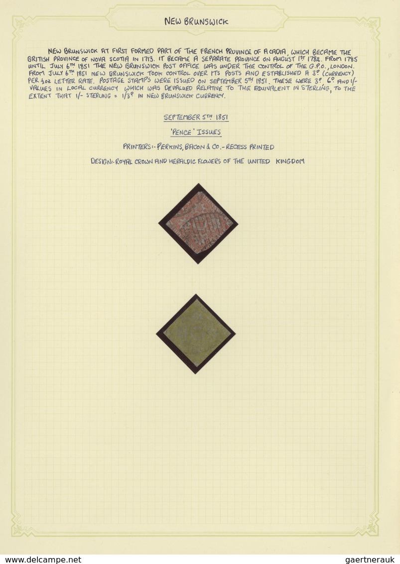Neubraunschweig: 1851/1863, Petty Collection On Album Pages, From 1851 3d. Bright Red And 6d. Yellow - Briefe U. Dokumente