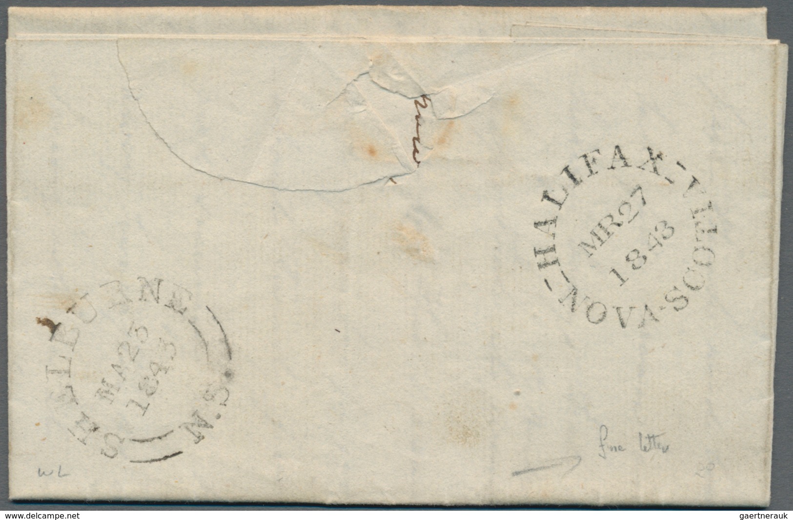 Neuschottland: 1848/1855, Lot Of Five Lettersheets Showing A Nice Range Of Postmarks: PICTOU, TATAMA - Briefe U. Dokumente