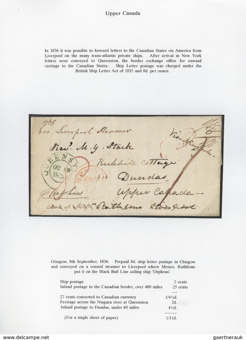 Canada: 1830/1874, 8 Entires To And From Lower Respective Uper Canada. The Wto Provinces Were United - Sammlungen