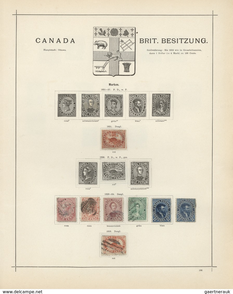 Canada: 1851-1876, Nette Kleine Sammlung Ab Breitrandiger 5c. „Bieber“, Dabei Ausgabe 1859-64 Komple - Sammlungen