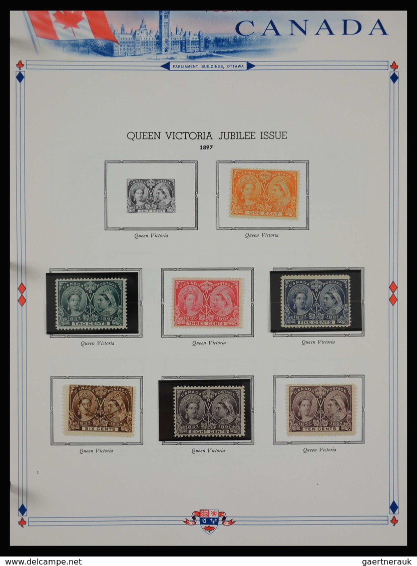 Canada: 1851-1972: Very well filled, MNH, mint hinged and used collection Canada 1851-1972 in White