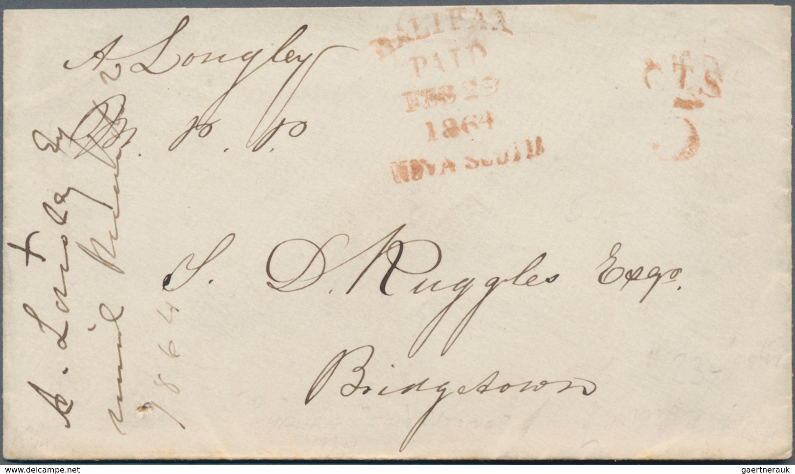 Canada: 1852/1864, Nice Lot Of Five Letters, Most Of Them Sent To USA With Many Different "Paid" Mar - Sammlungen