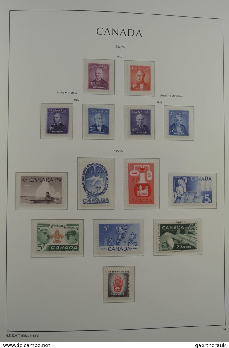 Canada: 1852-1978: Well filled, MNH, mint hinged and used collection Canada 1852-1978 in Leuchtturm