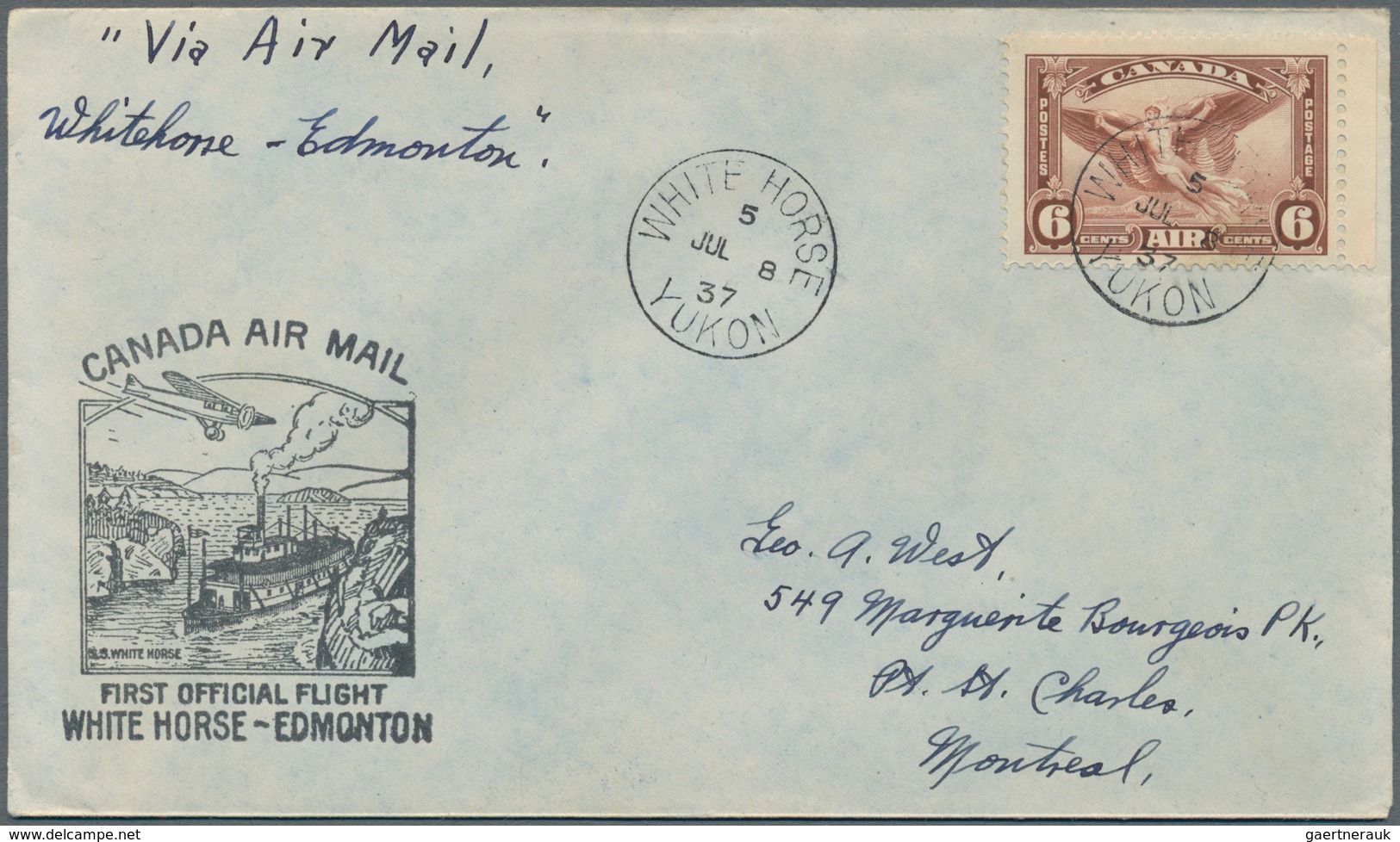 Canada: 1928/1949, Lot Of Apprx. 170 Airmail Covers (1st Flights), Franked With Airmail Stamps And B - Sammlungen