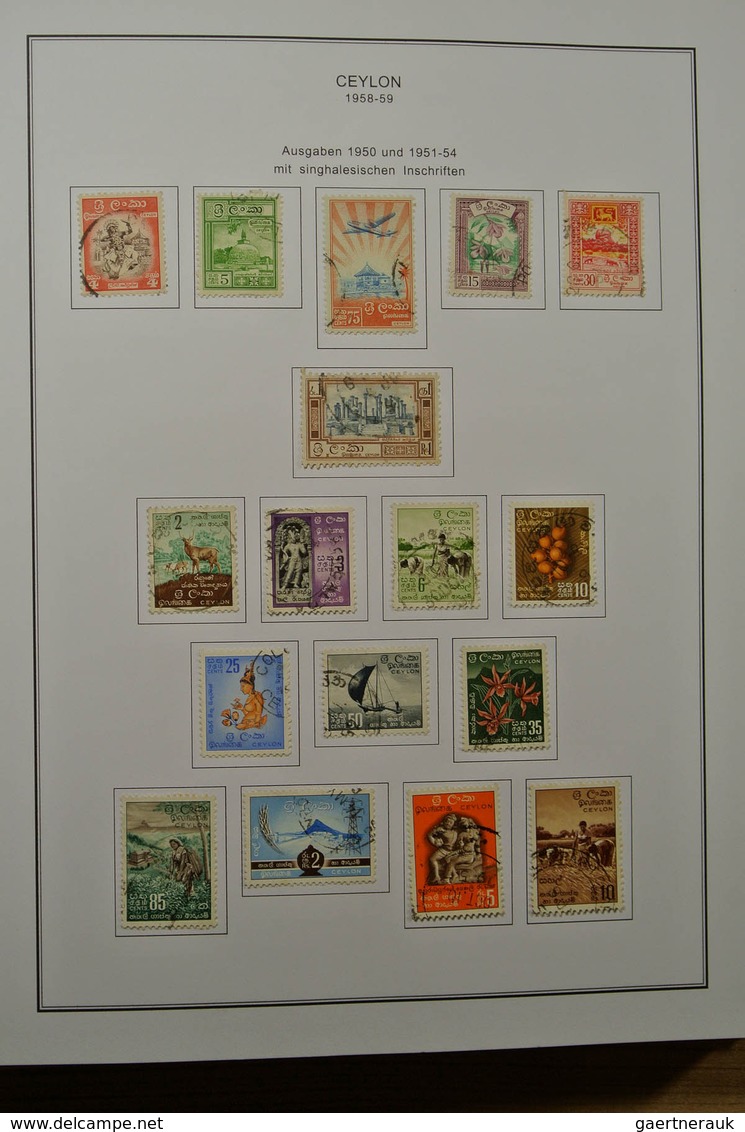 Ceylon / Sri Lanka: 1857-1988. Well filled, used (most souvenir shets MNH) collection Ceylon 1857-19