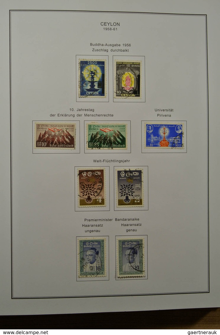 Ceylon / Sri Lanka: 1857-1988. Well filled, used (most souvenir shets MNH) collection Ceylon 1857-19