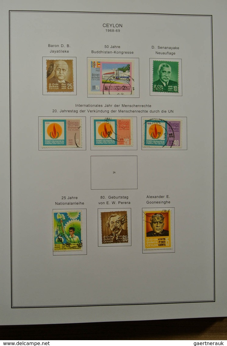 Ceylon / Sri Lanka: 1857-1988. Well filled, used (most souvenir shets MNH) collection Ceylon 1857-19