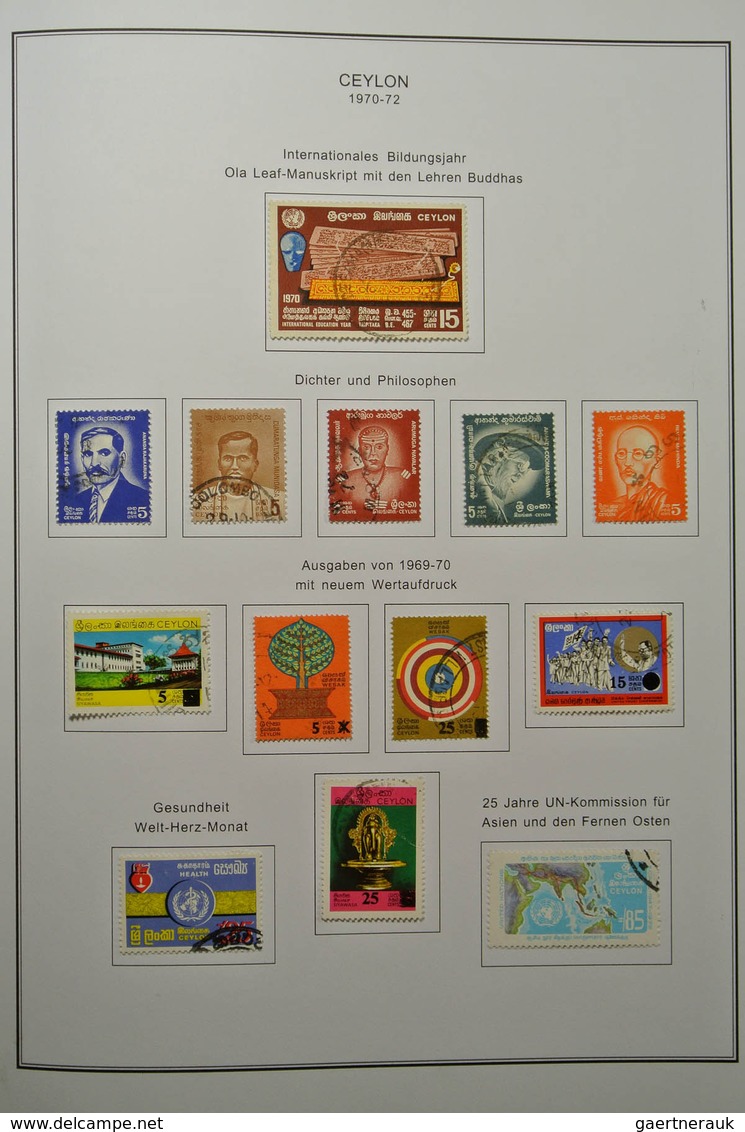 Ceylon / Sri Lanka: 1857-1988. Well filled, used (most souvenir shets MNH) collection Ceylon 1857-19