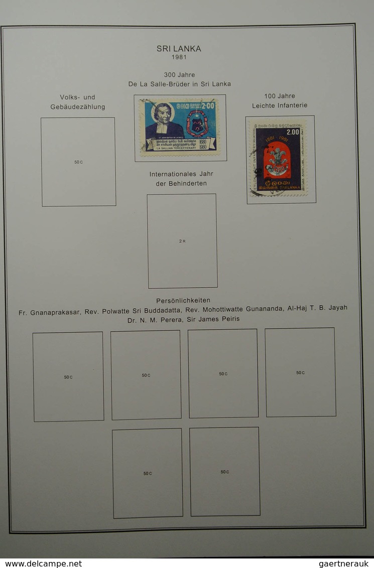 Ceylon / Sri Lanka: 1857-1988. Well filled, used (most souvenir shets MNH) collection Ceylon 1857-19