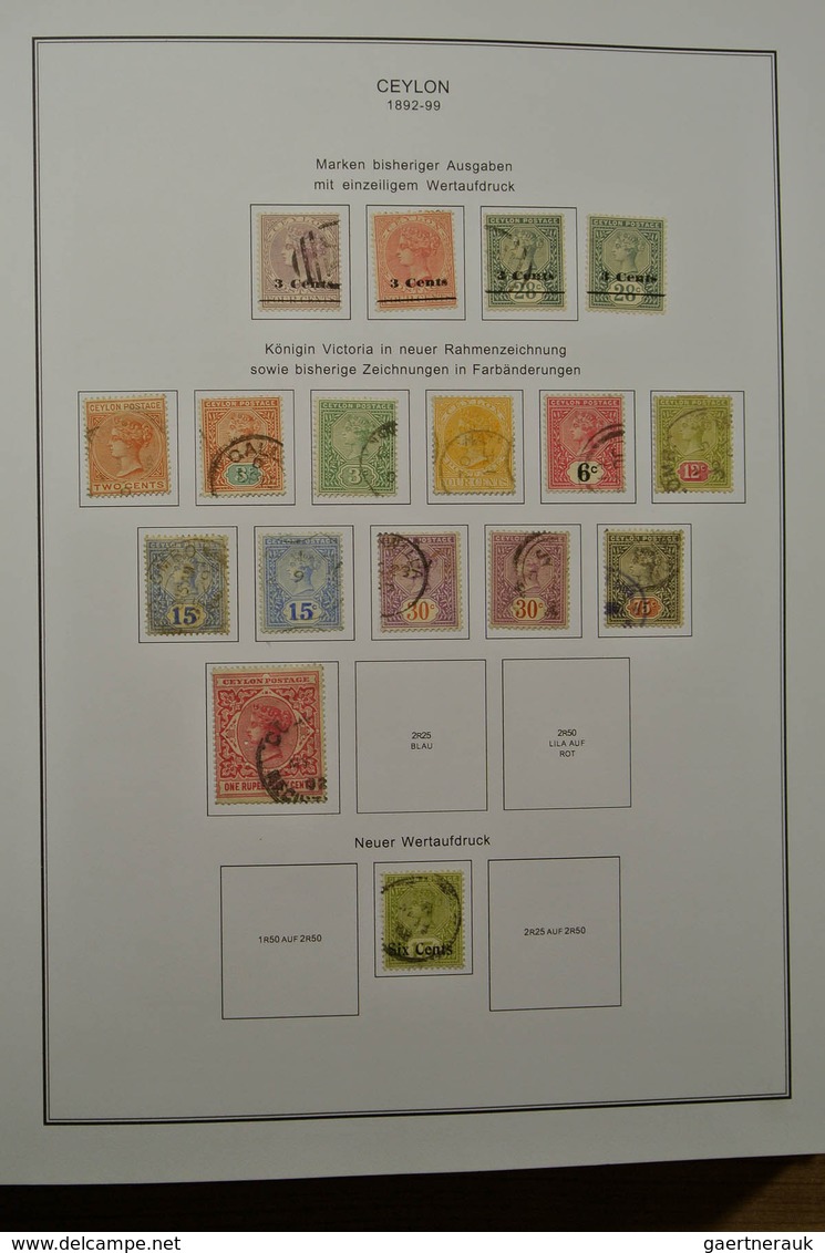 Ceylon / Sri Lanka: 1857-1988. Well filled, used (most souvenir shets MNH) collection Ceylon 1857-19