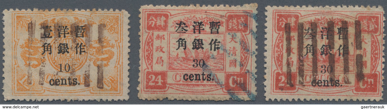 China: 1897, Dowager Cent Surcharges, Small On 1st Printing, Mint And Used Sets Each Plus Extras Inc - Sonstige & Ohne Zuordnung