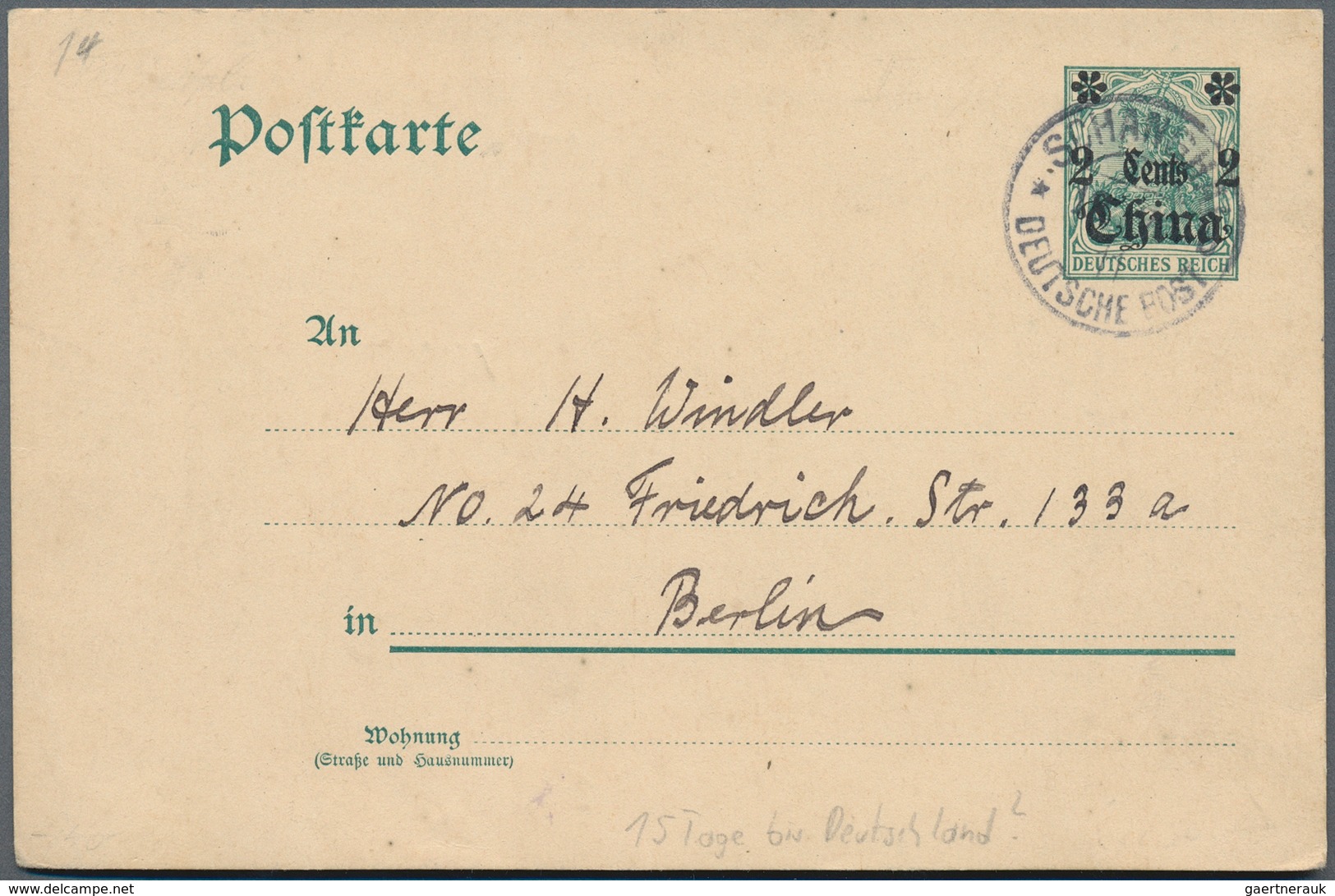 China: 1898/1910 (ca.), All Used Stationery Or Ppc, China (2) And Foreign Offices In China: France ( - Sonstige & Ohne Zuordnung