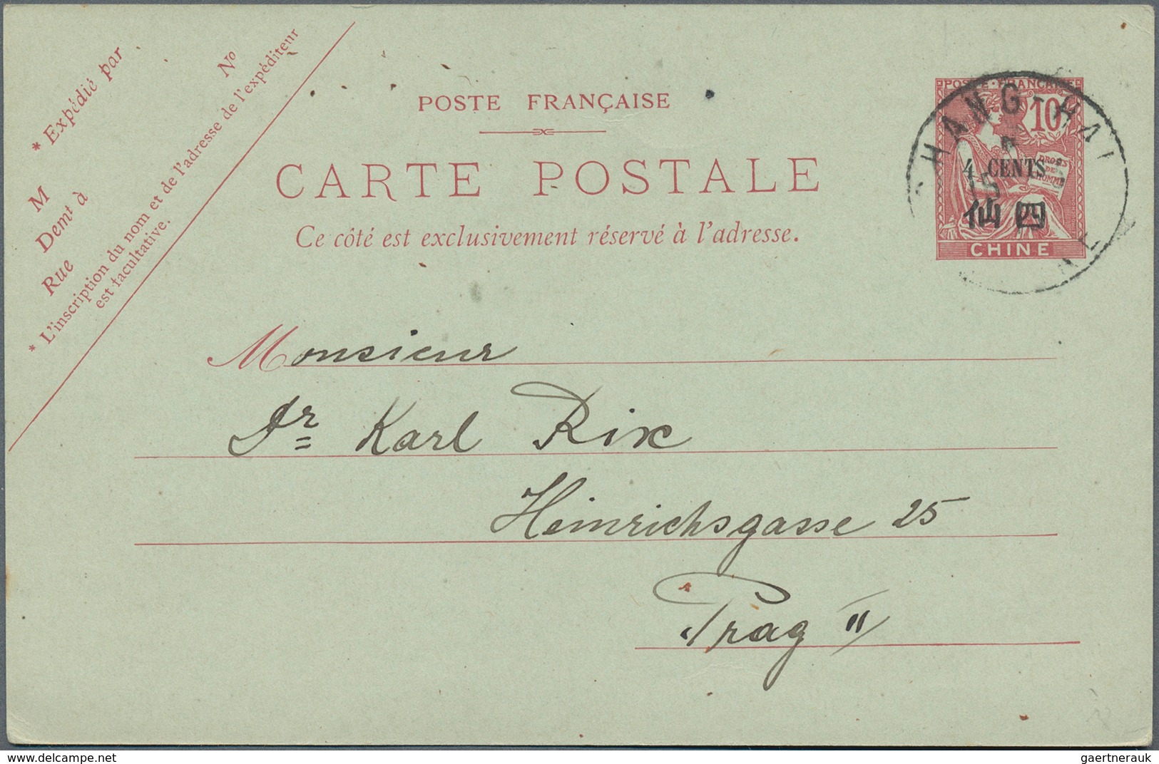 China: 1898/1910 (ca.), All Used Stationery Or Ppc, China (2) And Foreign Offices In China: France ( - Sonstige & Ohne Zuordnung