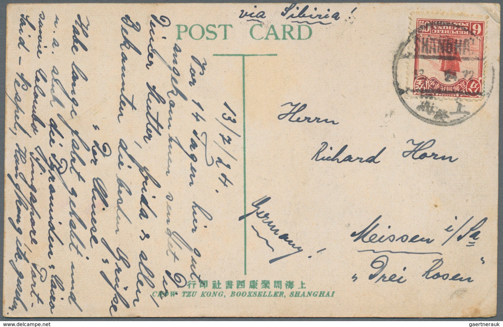 China: 1902/36, Covers (6 Inc. Registration), Ppc (1) Used Moukden Or Shanghai To Germany Or CSR; Pl - Sonstige & Ohne Zuordnung