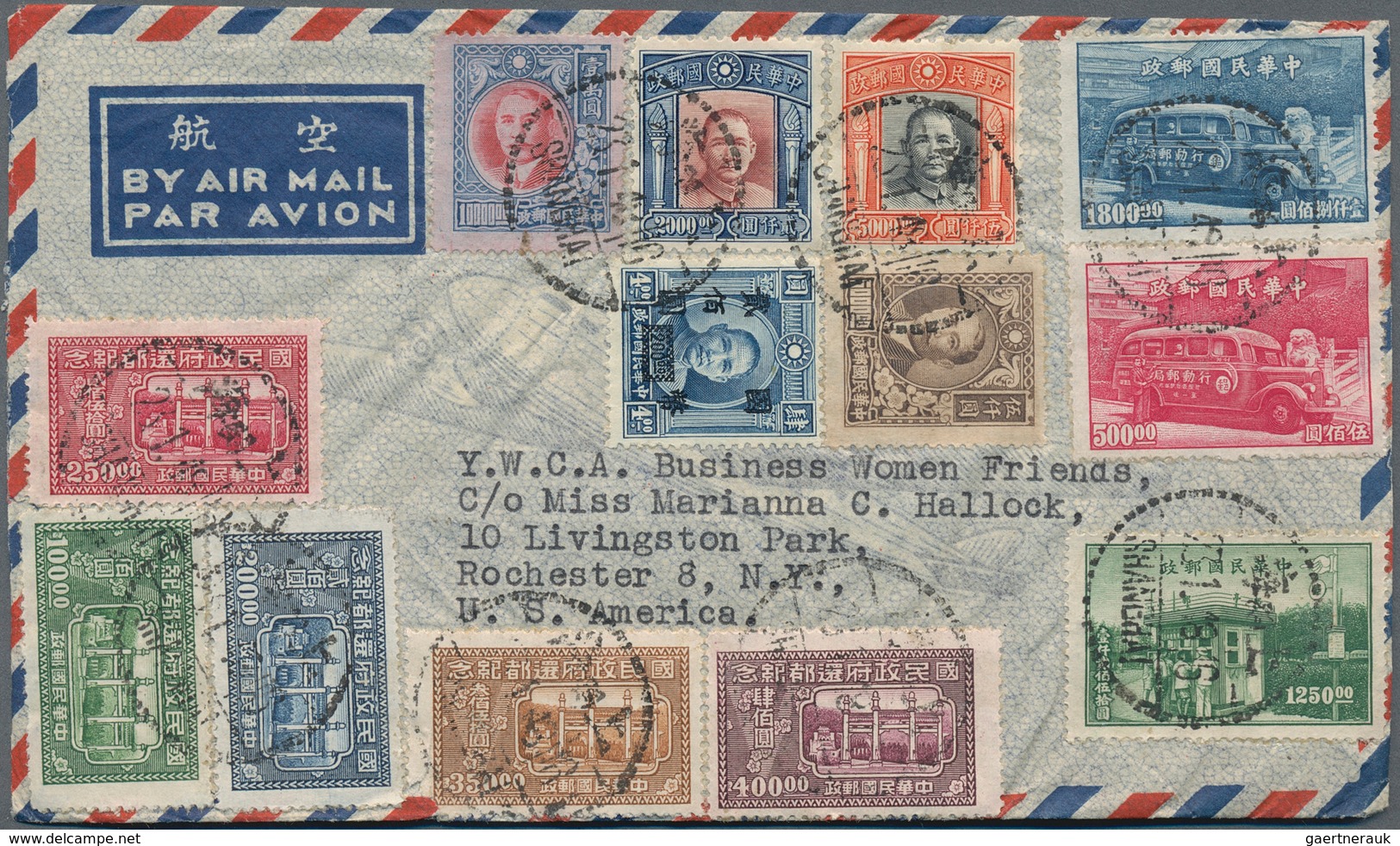 China: 1905/1953, ca. 180 covers and cards in 1 white box, mostly Republican commercial covers, but