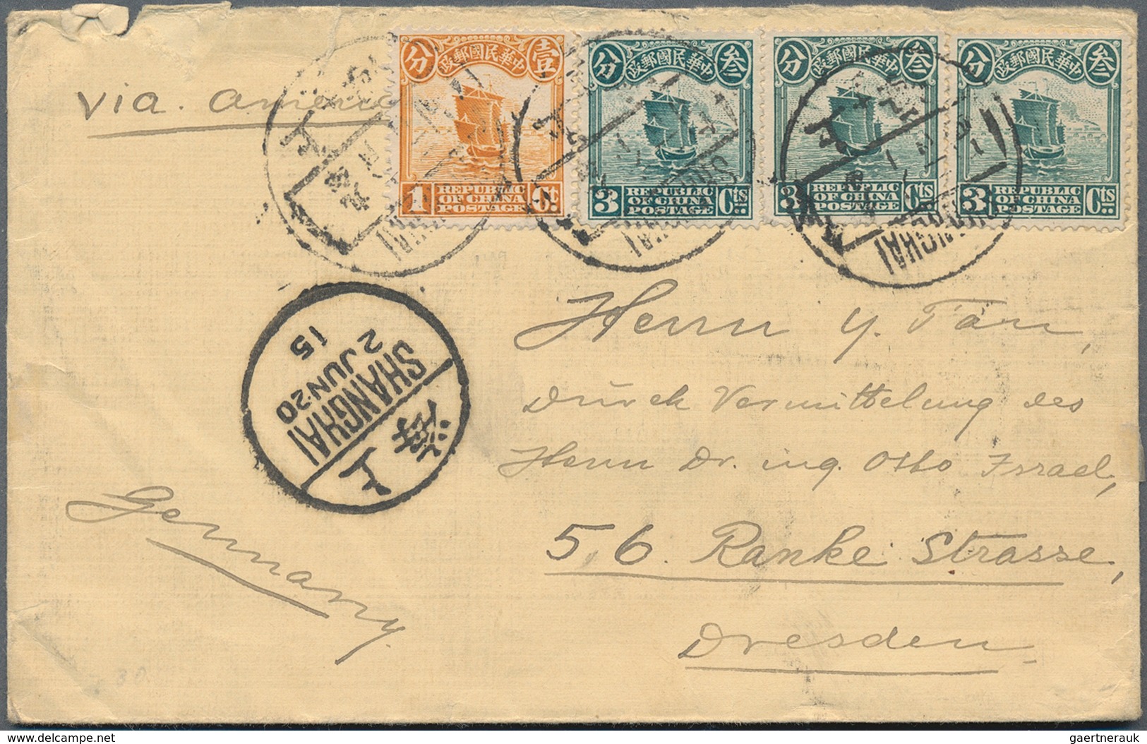 China: 1913/15, Junk London- Or 1st Peking Print Covers (6) Inc. 1/2 S. On Unsealed Print Envelope W - Sonstige & Ohne Zuordnung