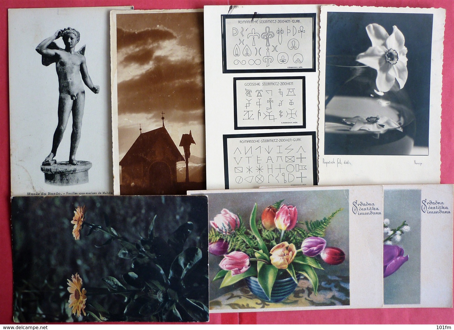 LOT OF 7 DIFFERENT ARTISTS  OLD POSTCARDS - 5 - 99 Postales