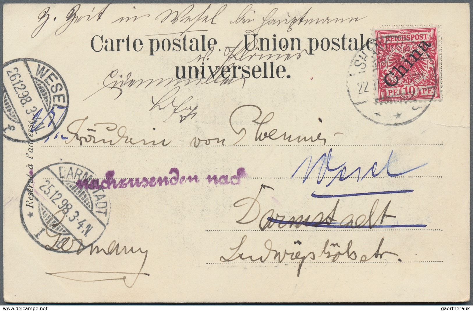 China - Fremde Postanstalten / Foreign Offices: Germany, 1898/1914, Ppc (6 Inc. Two Hirsbrünner) Mos - Other & Unclassified