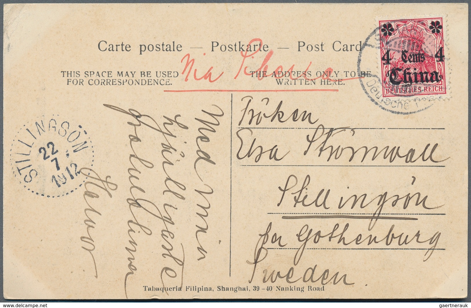 China - Fremde Postanstalten / Foreign Offices: Germany, 1906 Ppc (5) To Switzerland, Netherlands An - Sonstige & Ohne Zuordnung