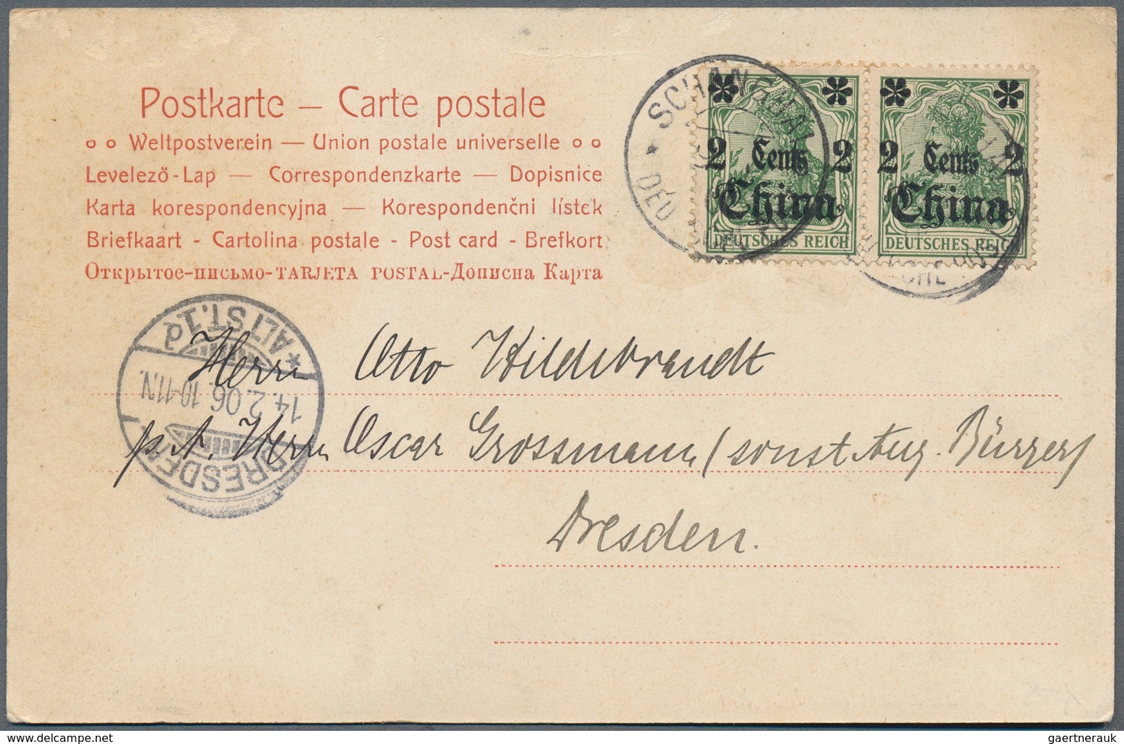 China - Fremde Postanstalten / Foreign Offices: Germany, 1906 Ppc (5) To Switzerland, Netherlands An - Sonstige & Ohne Zuordnung