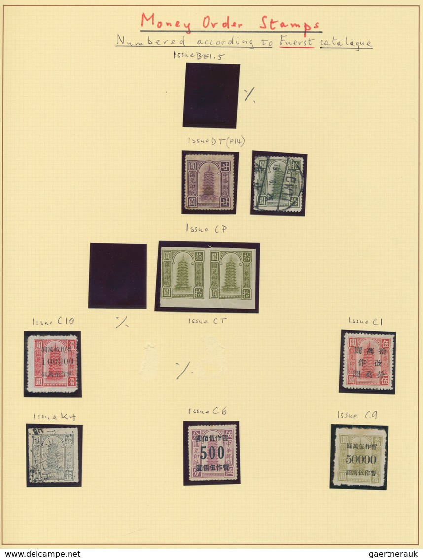 China - Besonderheiten: 1947/53 (ca.), Money Order Stamps Collection On Pages Inc. Loose Stamps (26 - Altri & Non Classificati