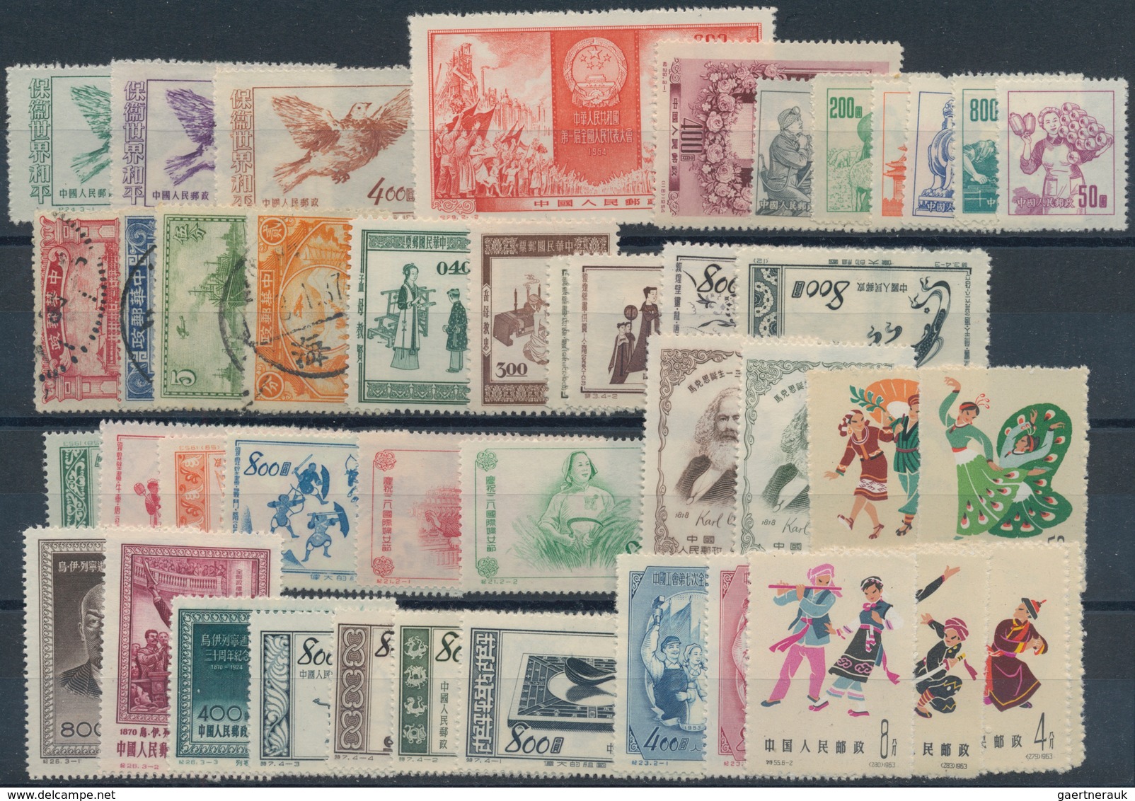 China - Volksrepublik: 1885/1970 (ca.), mint and used collection/assortment on album pages/stockcard