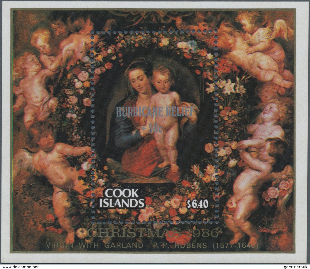 Cook-Inseln: 1986, Christmas Miniature Sheets Set Of Two 3 X $2.40 And $6.40 With Different Rubens P - Cook