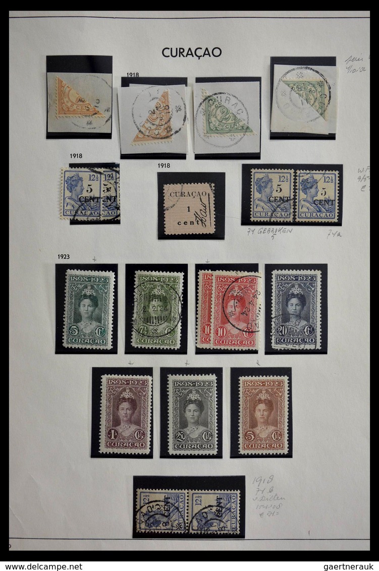 Curacao: 1873-1948: Almost complete, mostly cancelled collection Curaçao 1873-1948 on albumpages in