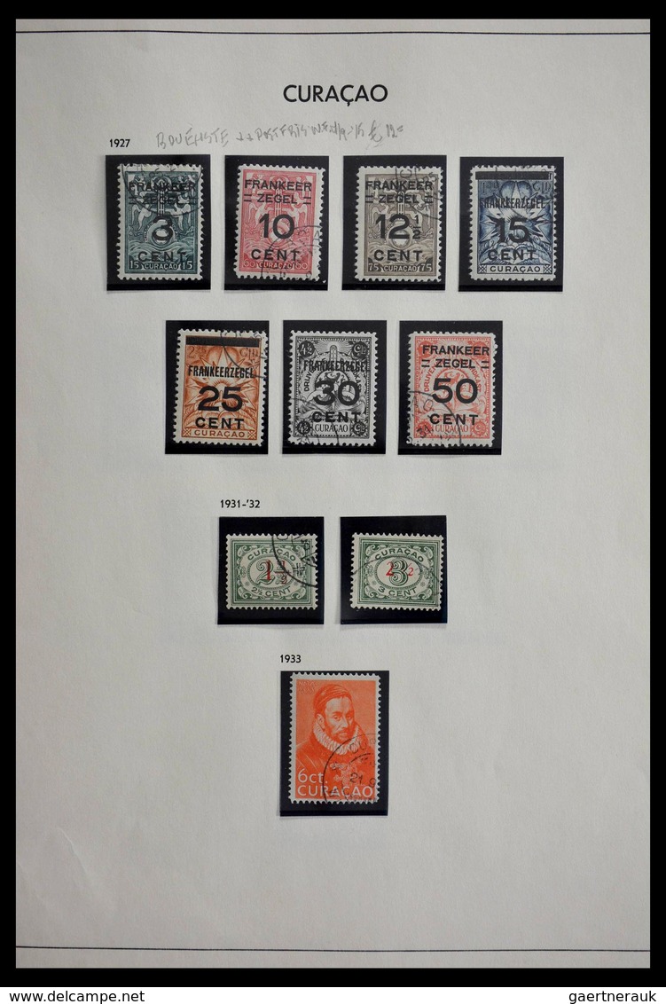 Curacao: 1873-1948: Almost complete, mostly cancelled collection Curaçao 1873-1948 on albumpages in