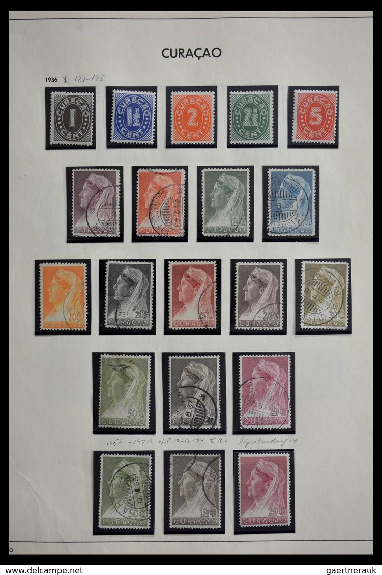 Curacao: 1873-1948: Almost complete, mostly cancelled collection Curaçao 1873-1948 on albumpages in
